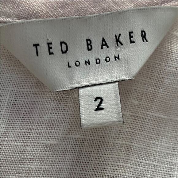 Ted Baker London Dress 4 6 Semi Formal Mini Small Linen Long Sleeve Fleurz $450 - Picture 14 of 17